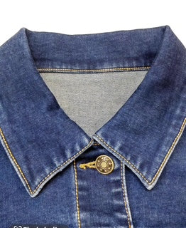 Fal Women's Solid Button Front Ripped Raw Hem Cropped Denim Jacket